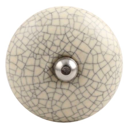 Cream And Black Crackle Ceramic Wine Stopper